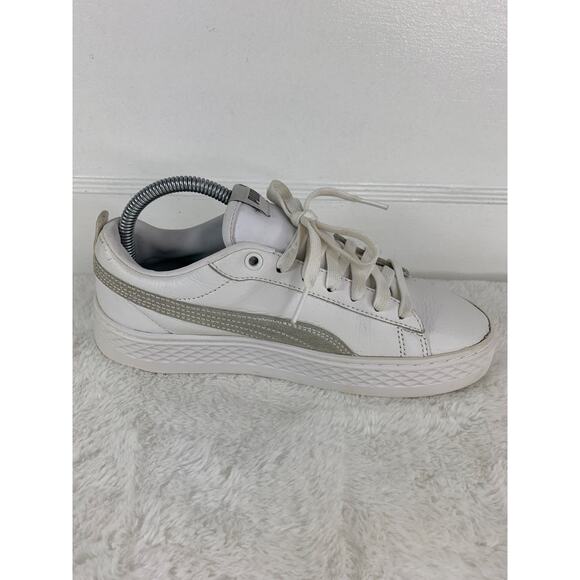 Puma Smash Platform 366487-06 White Women’s Casual Sneakers Size 8 - Picture 5 of 9